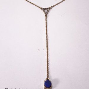 Banana Republic  Crystal Triangle Blue Stone Y Necklace  NWT $45.00